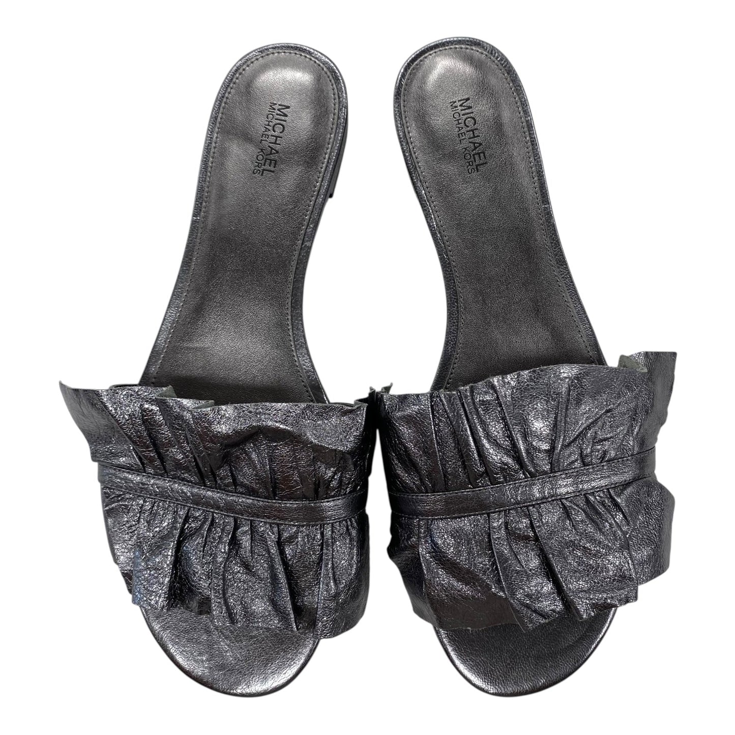 Sandals Flats By Michael By Michael Kors In Silver, Size:11