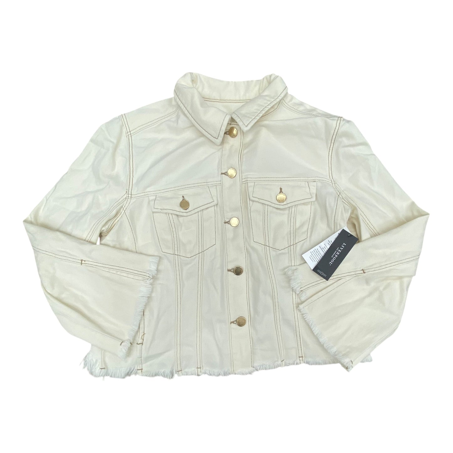 Blazer By Liverpool In White Denim, Size:L