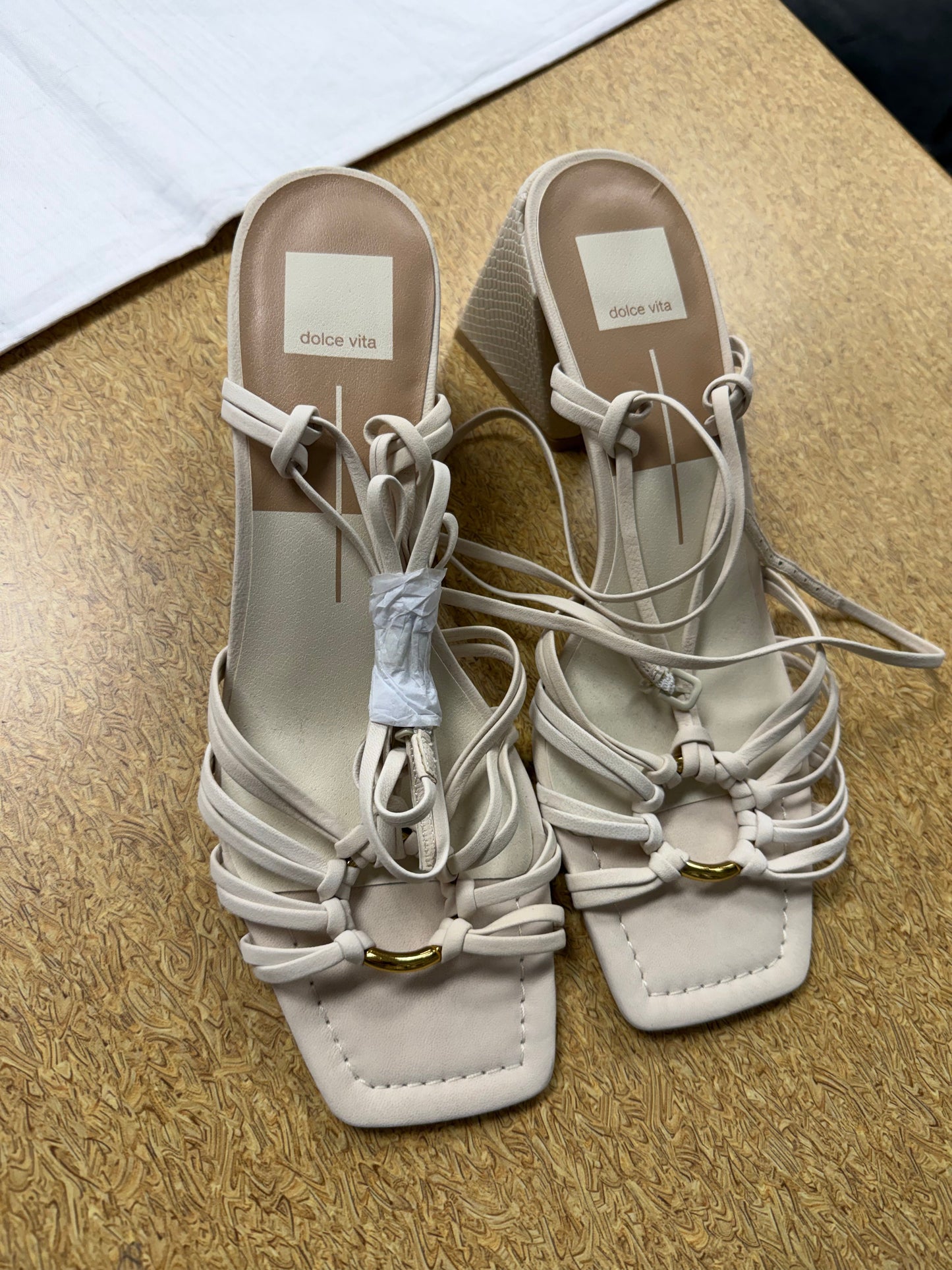 Sandals Heels Block By Dolce Vita In Cream, Size:10