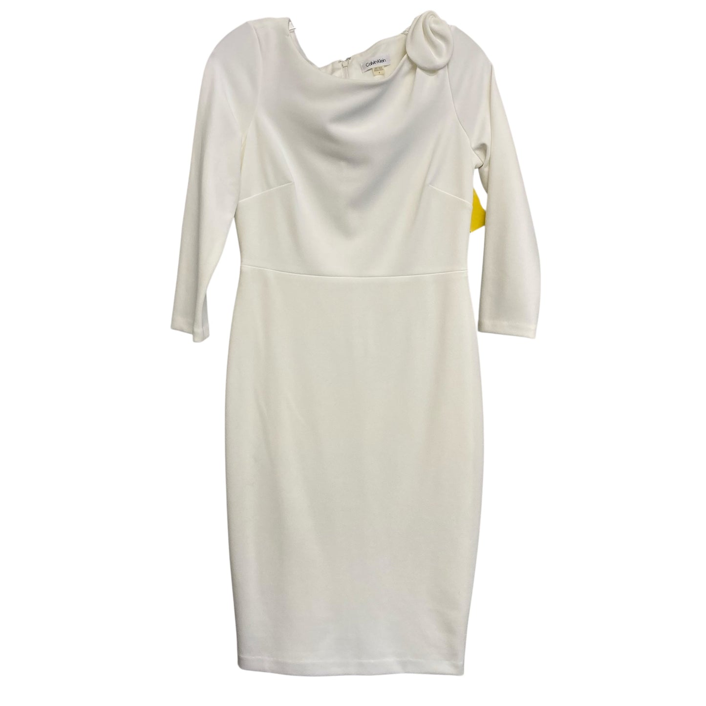 Dress Party Midi By Calvin Klein In White, Size:S