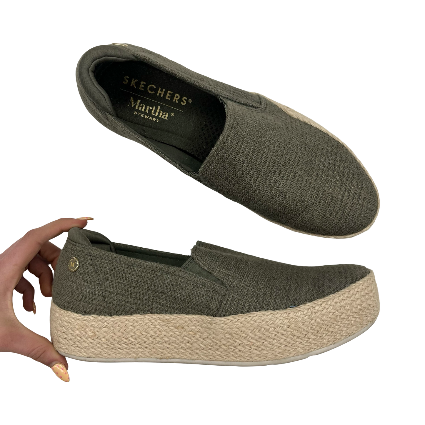 Shoes Flats By Skechers In Green, Size:9