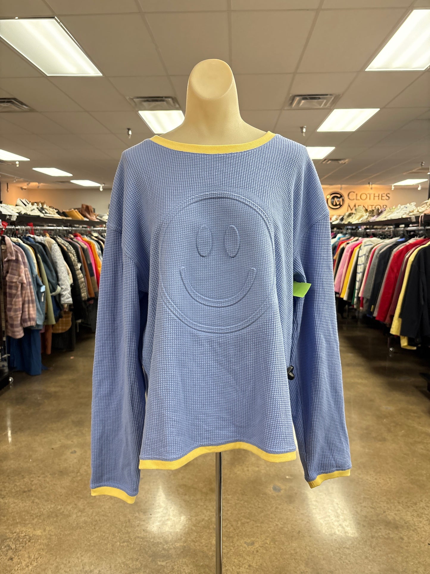 Top Ls By Clothes Mentor In Blue & Yellow, Size:M