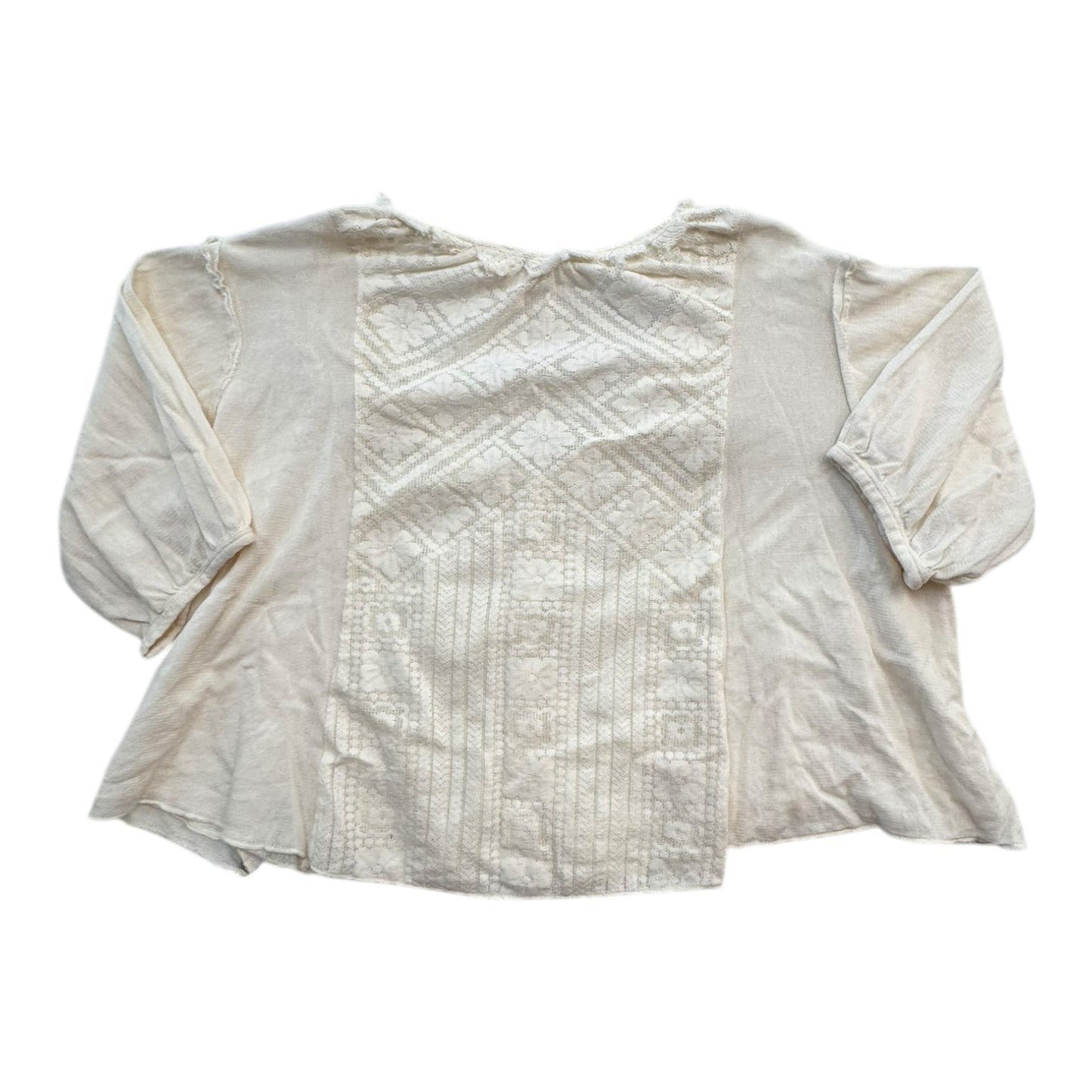 Top 3/4 Sleeve By Free People In Cream, Size:Xs