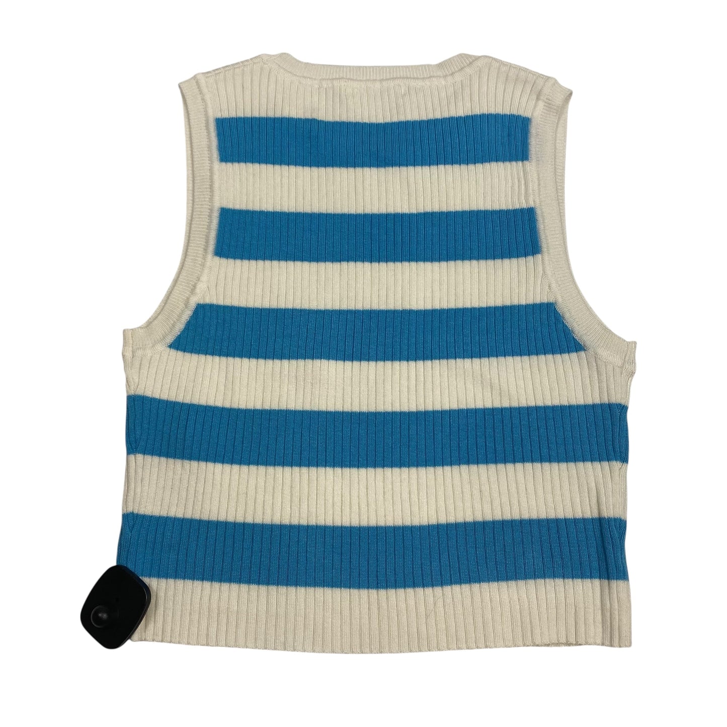 Top Sleeveless By Active Usa In Blue & Cream, Size:L