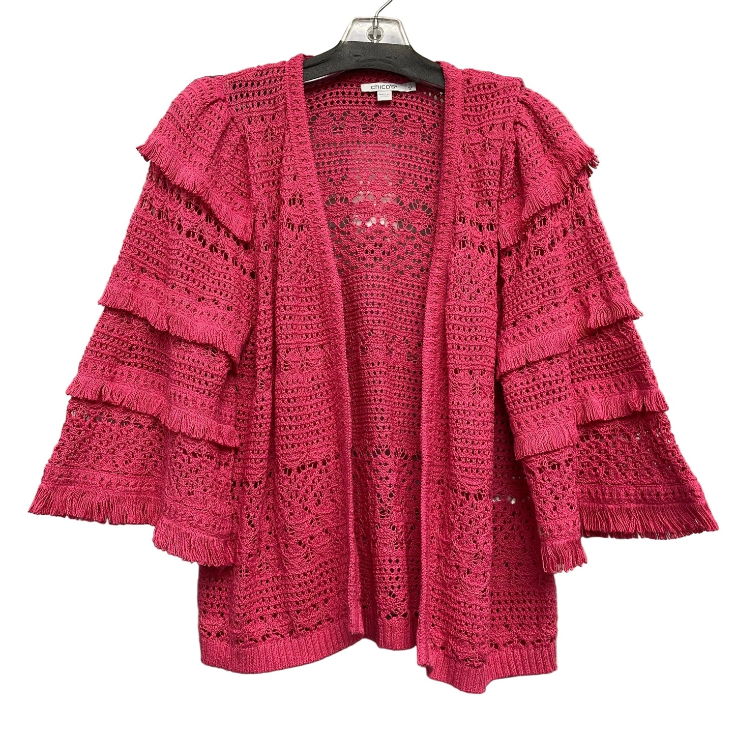 Sweater Cardigan By Chicos In Pink, Size:M