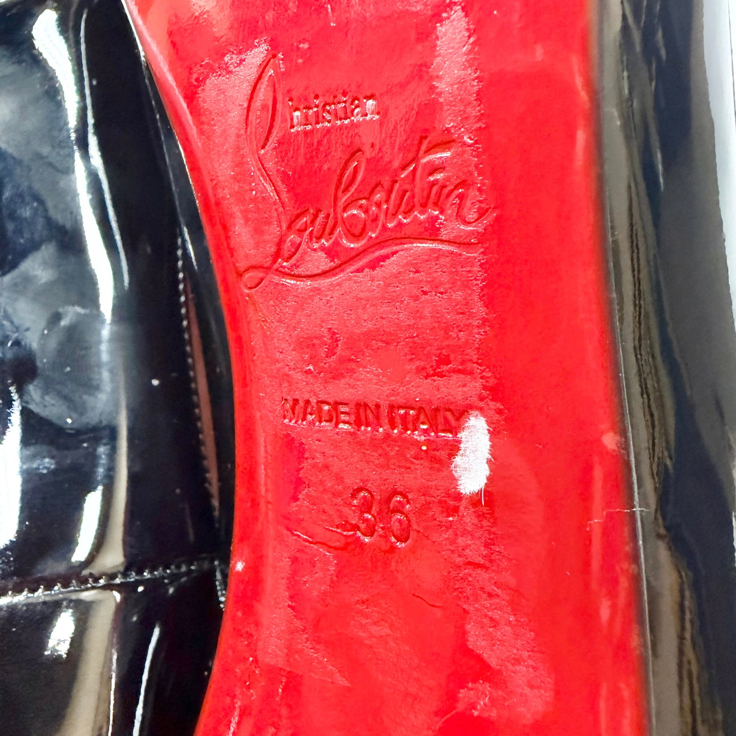 Shoes Luxury Designer By Christian Louboutin In Black, Size: 5.5