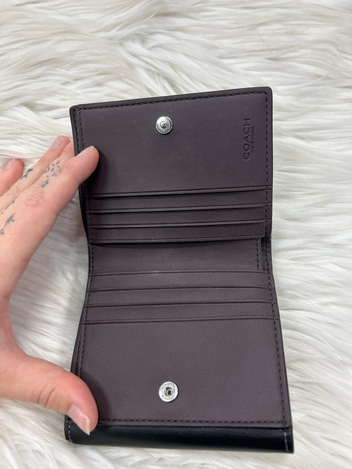 Wallet Designer By Coach In Black, Size:Small