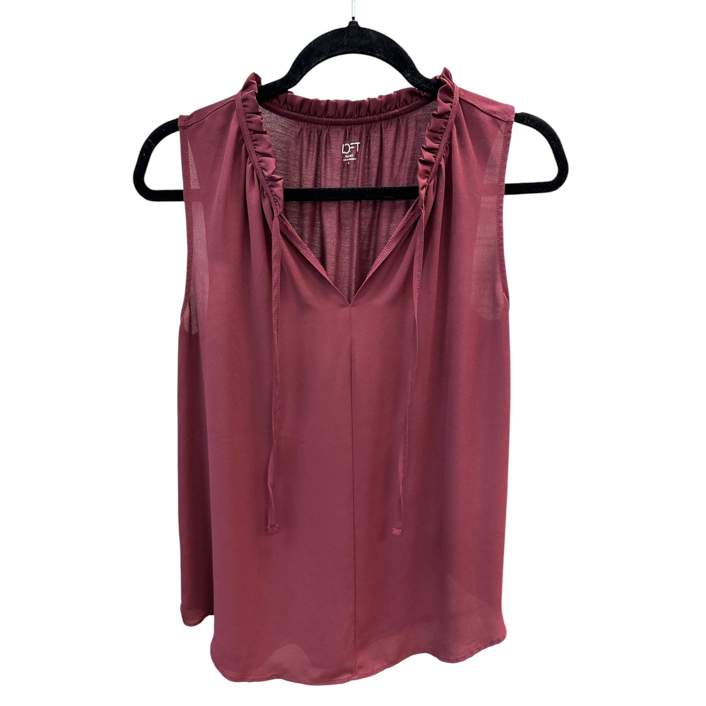 Top Sleeveless By Loft In Maroon, Size:S