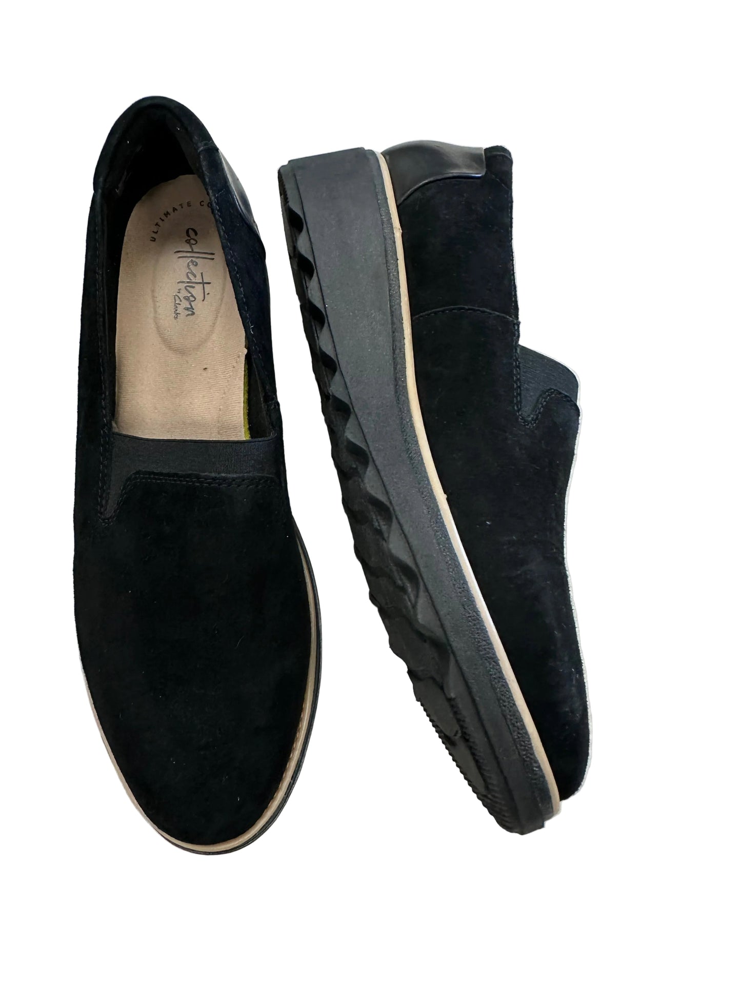 Shoes Flats By Clarks In Black, Size:9.5