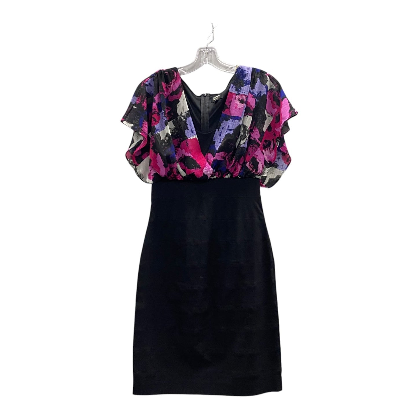 Dress Casual Short By Nicole By Nicole Miller In Black & Purple, Size:M