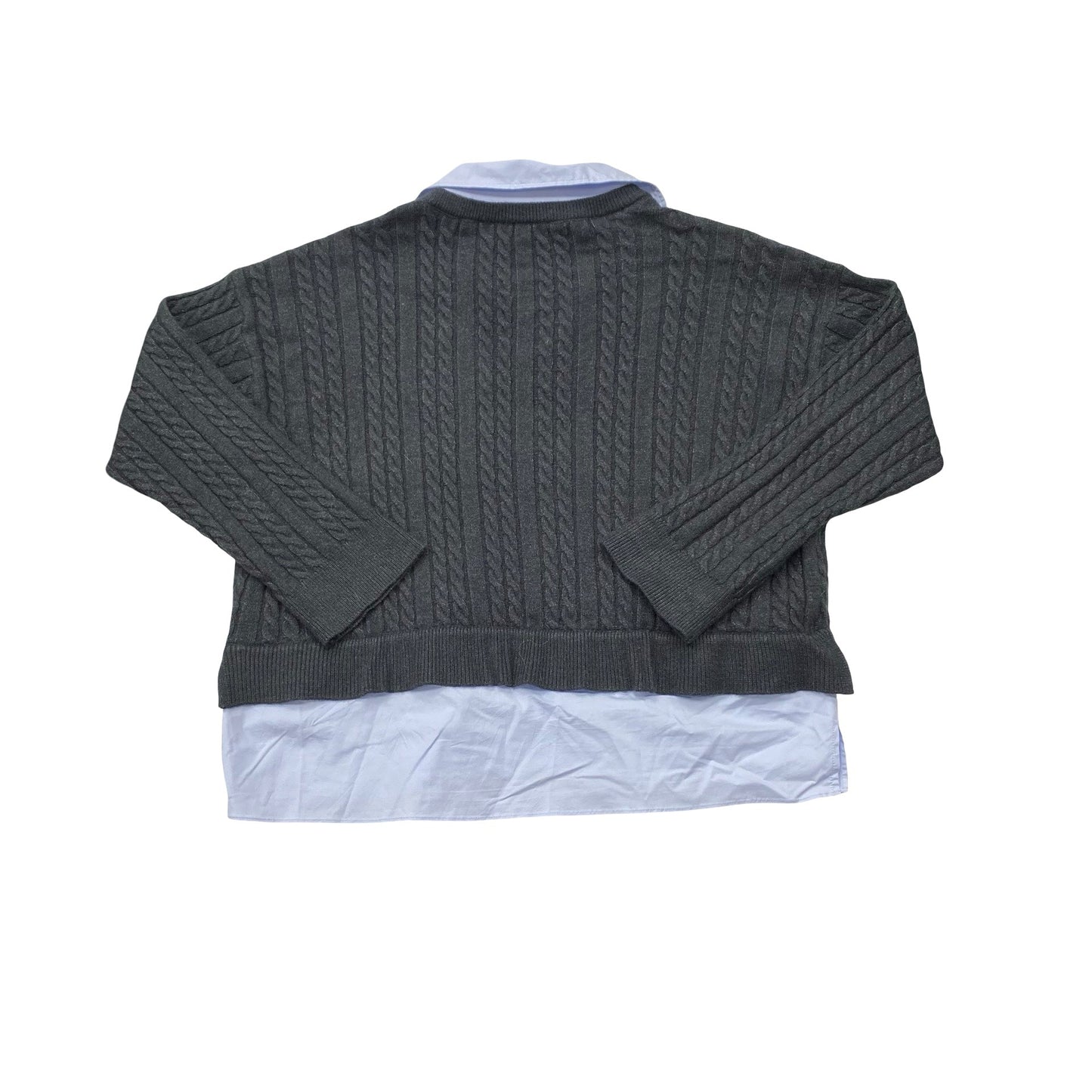 Sweater By Ann Taylor In Blue & Grey, Size:Xl