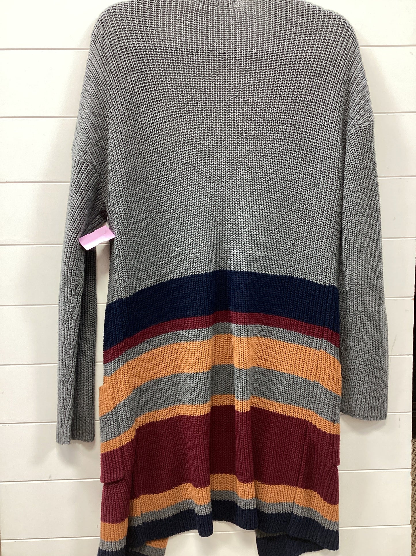 Sweater Cardigan By Active Usa In Grey, Size:L