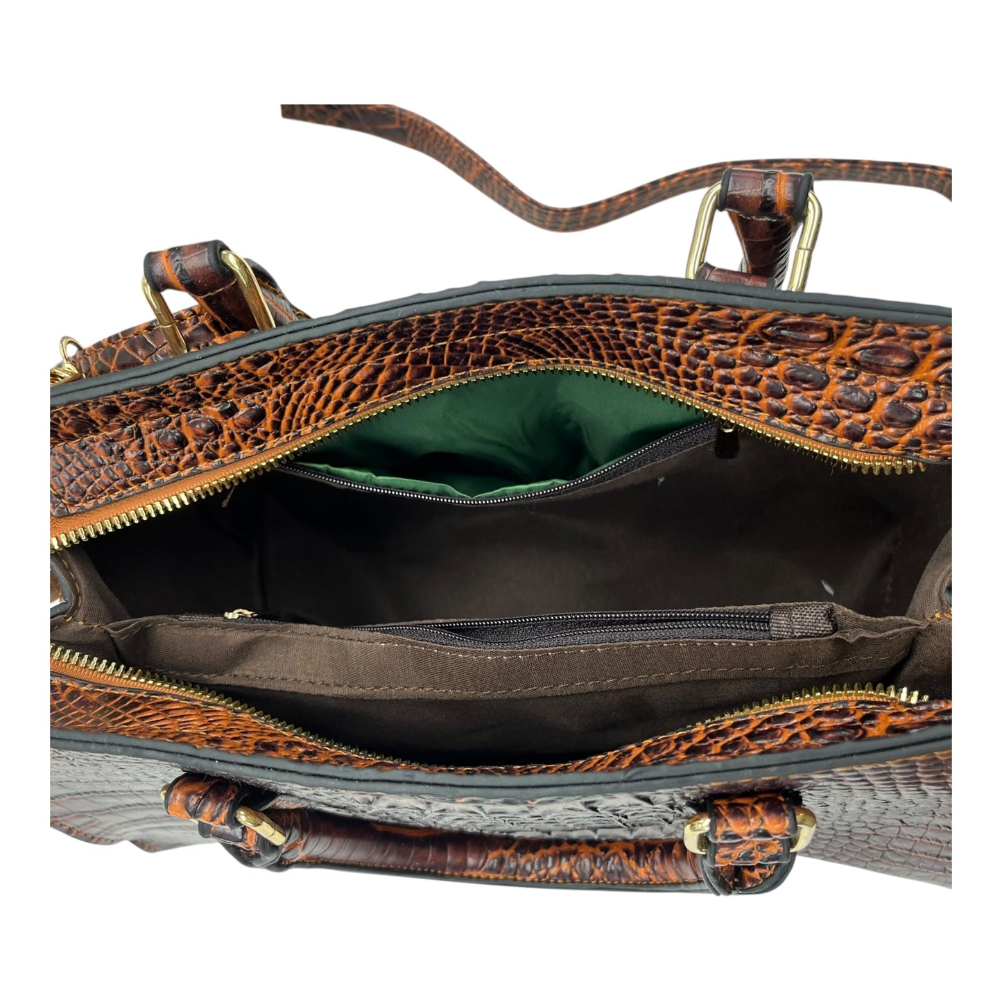 Crossbody By Clothes Mentor In Brown & Orange, Size:Medium