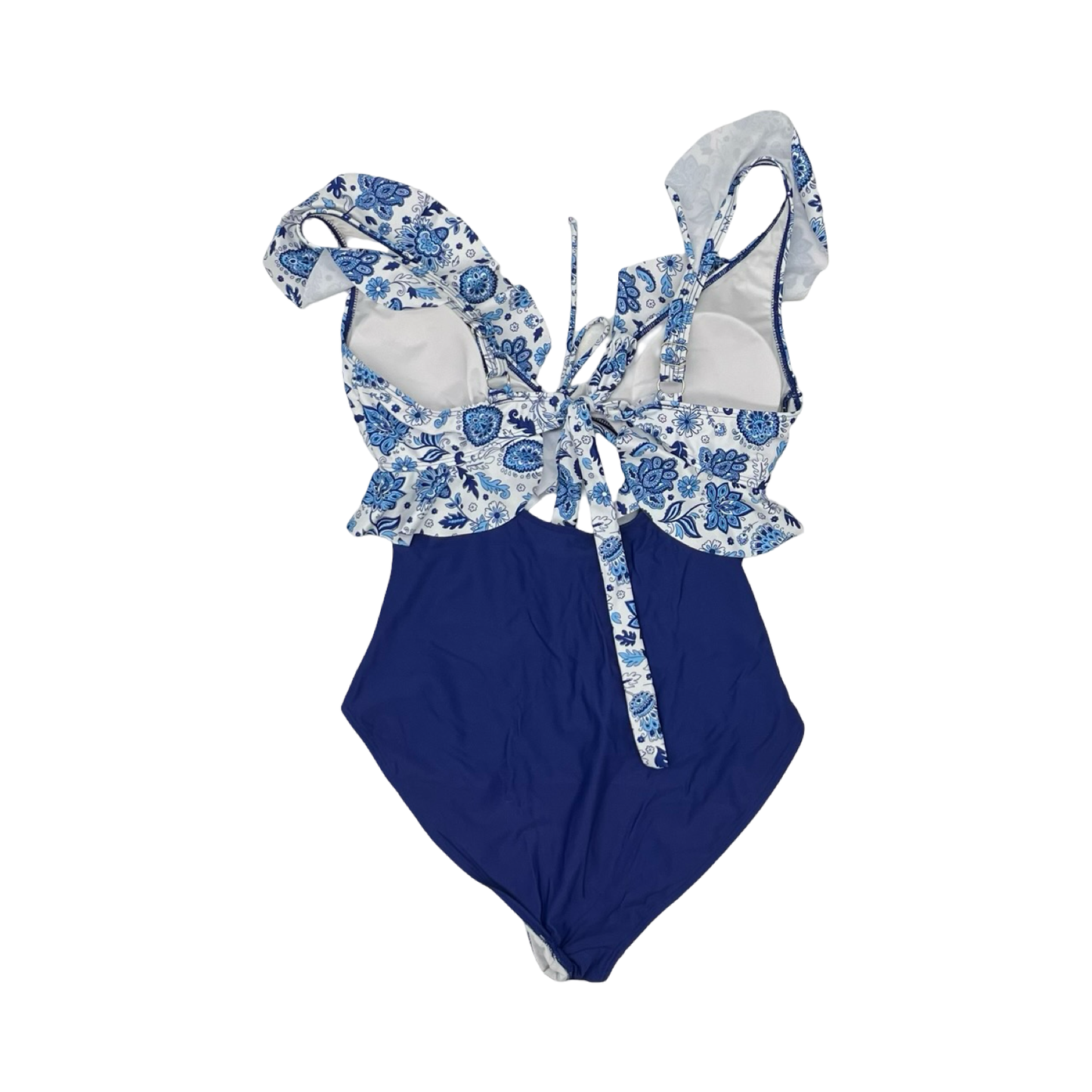 Swimsuit By Clothes Mentor In Blue & White, Size:M