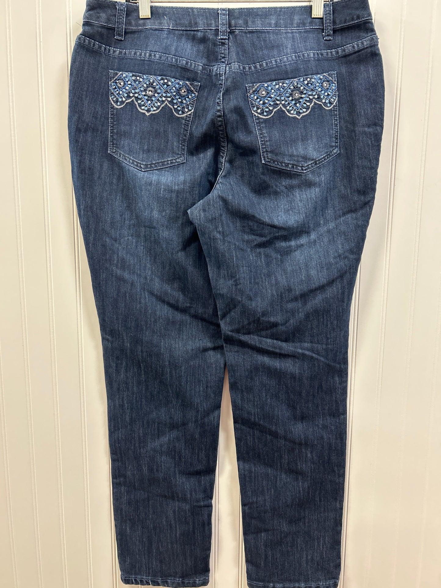 Jeans Straight By Christopher And Banks In Blue Denim, Size:14