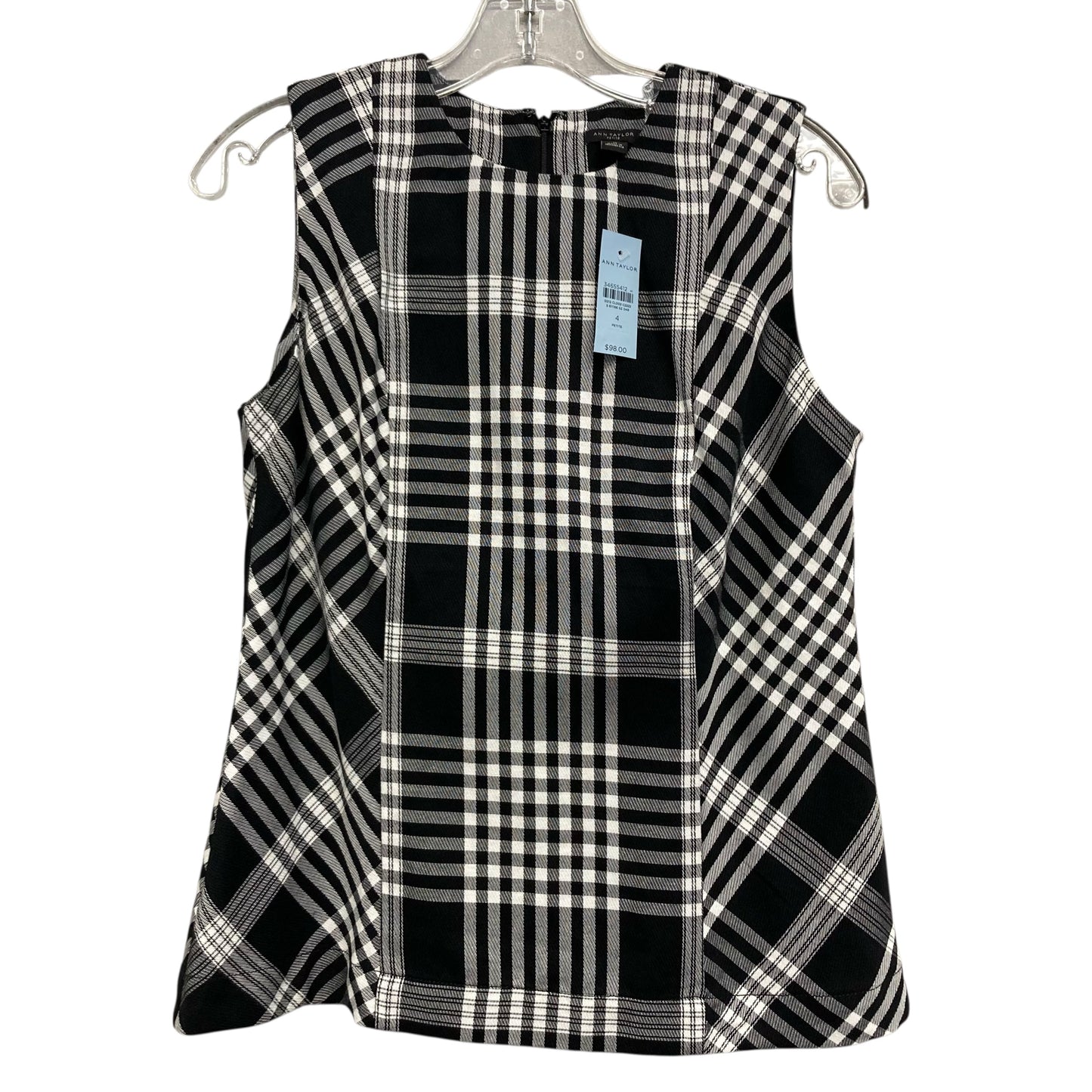 Top Sleeveless By Ann Taylor In Plaid Pattern, Size:Sp