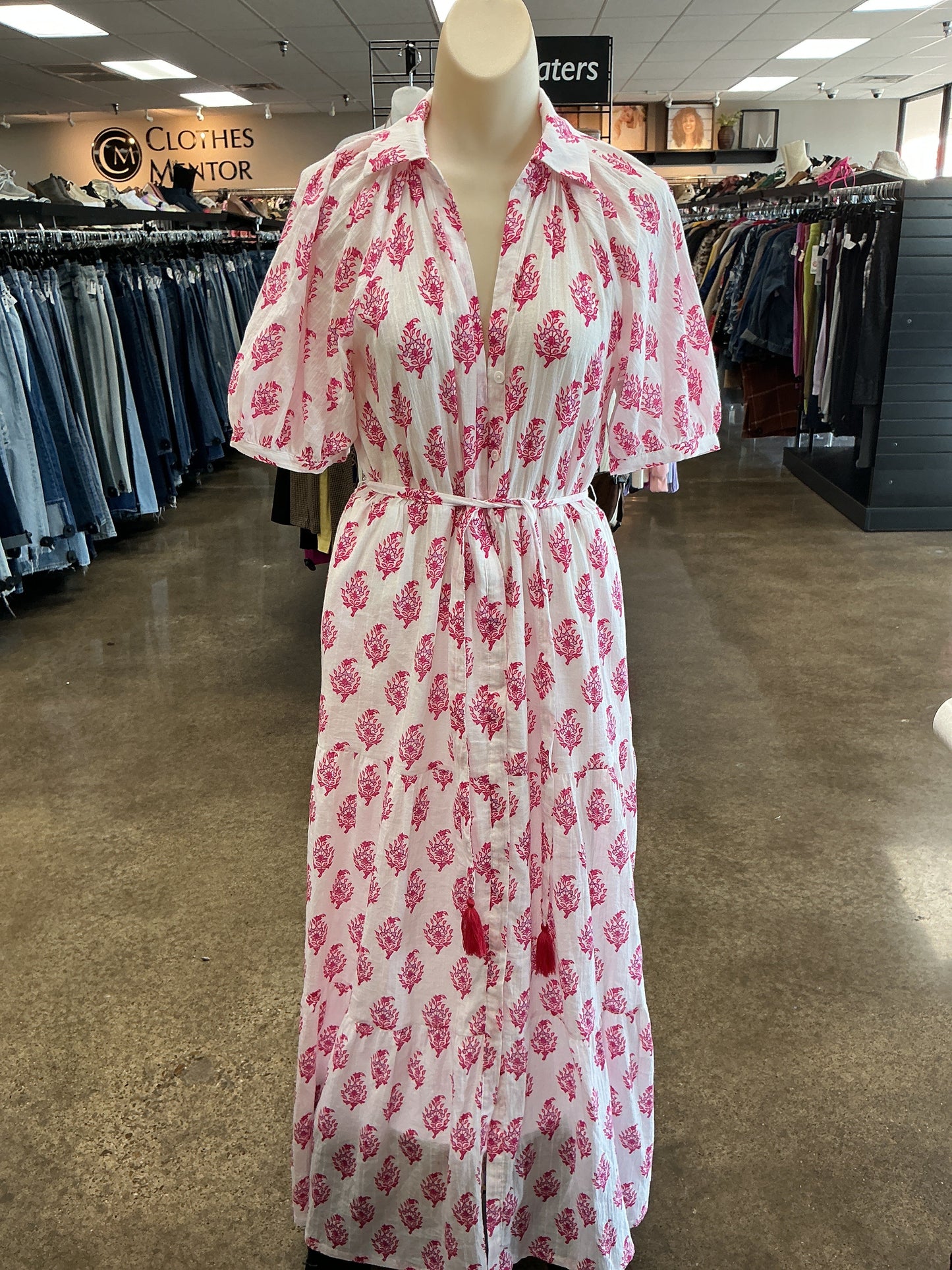 Dress Casual Maxi By Roller Rabbit In Pink & White, Size:Xs