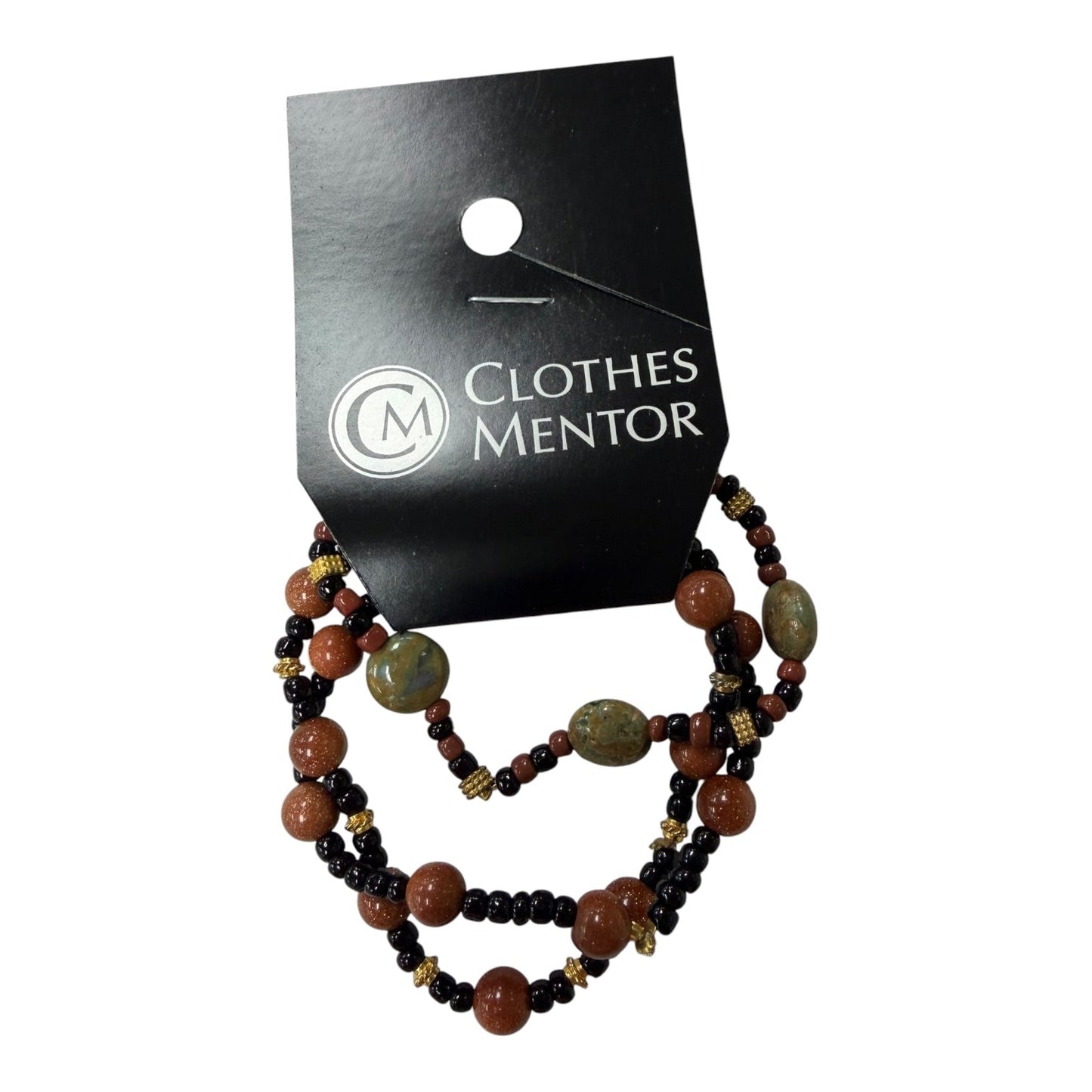 Bracelet Set In Black & Brown, Size:03 Piece Set