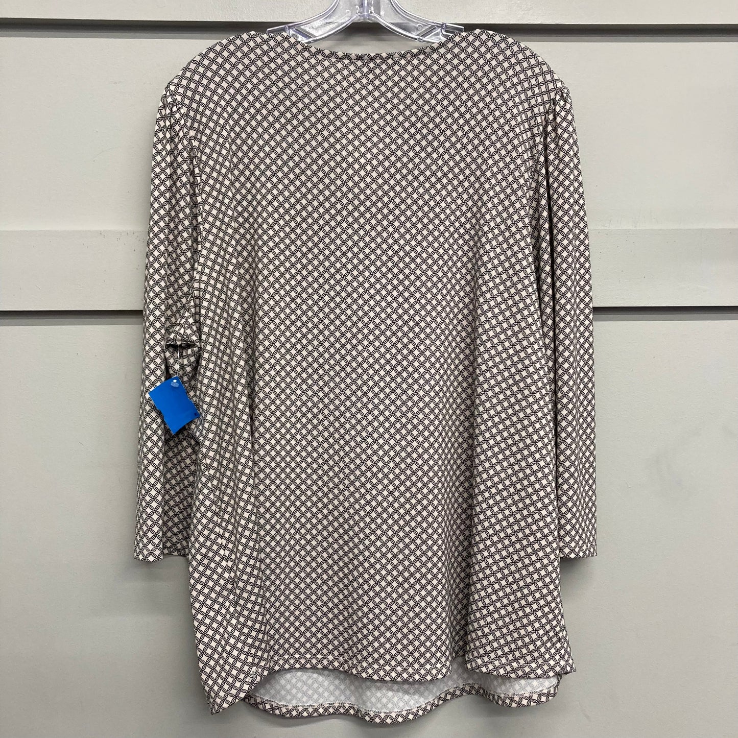 Top Ls By Adrianna Papell In Black & Cream, Size:2X