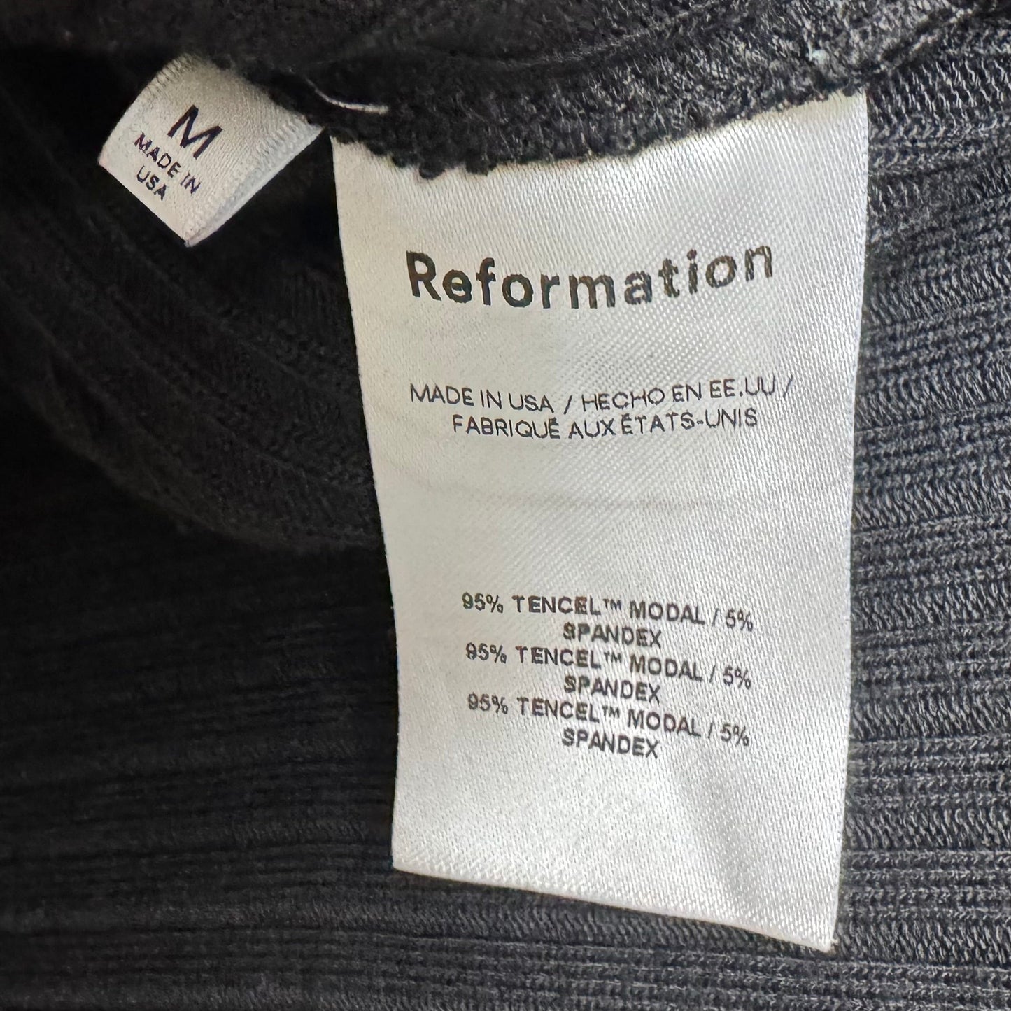Top Long Sleeve By Reformation In Black, Size: M