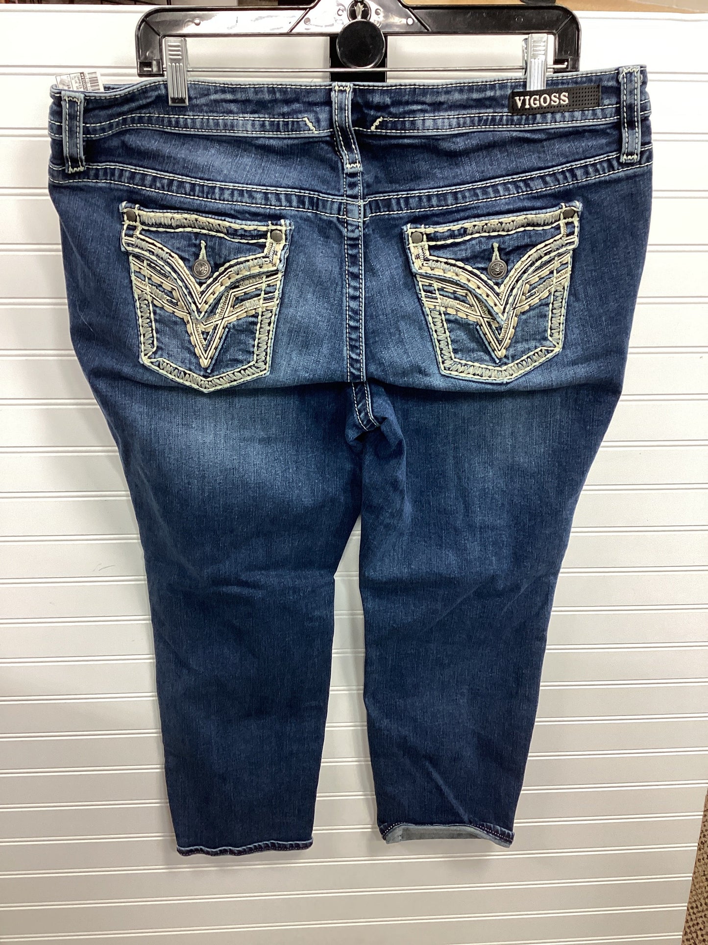 Capris By Vigoss In Blue Denim, Size:18