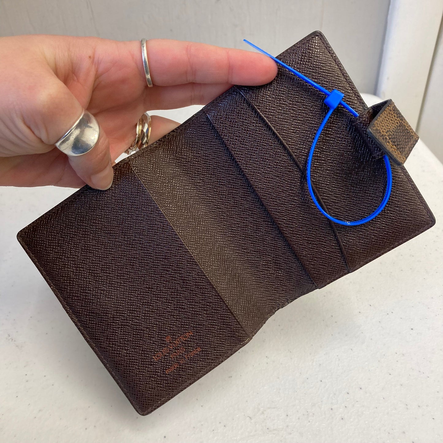 Wallet Luxury Designer By Louis Vuitton In Brown & Cream, Size:Small