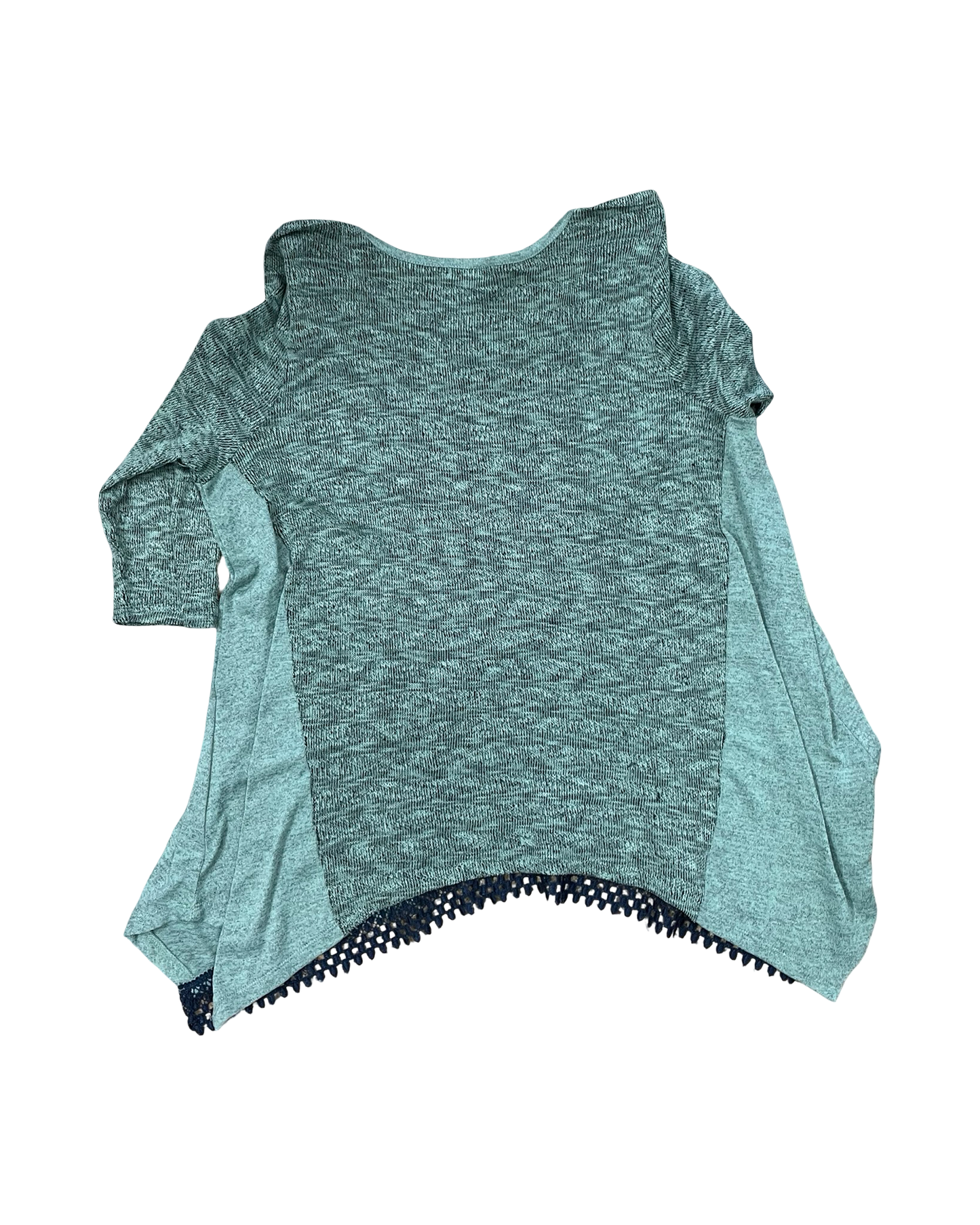 Top 3/4 Sleeve By One World In Blue & Green, Size:1X