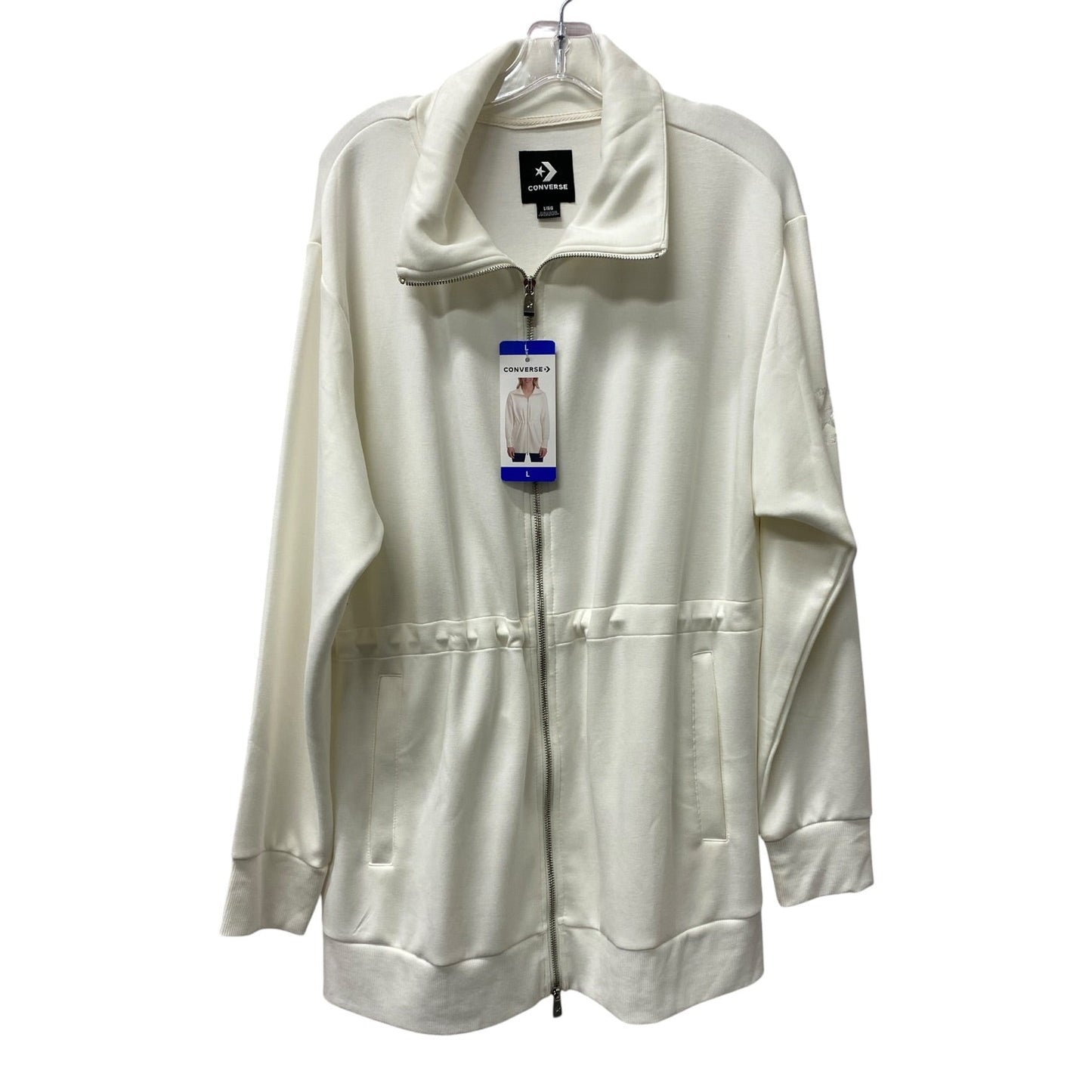 Athletic Jacket By Converse In Ivory, Size:L