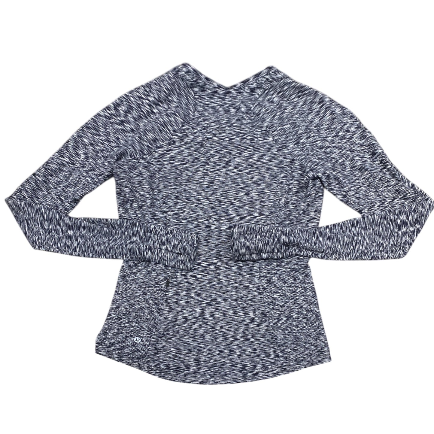 Athletic Top Ls Crewneck By Lululemon In Black & White, Size:8