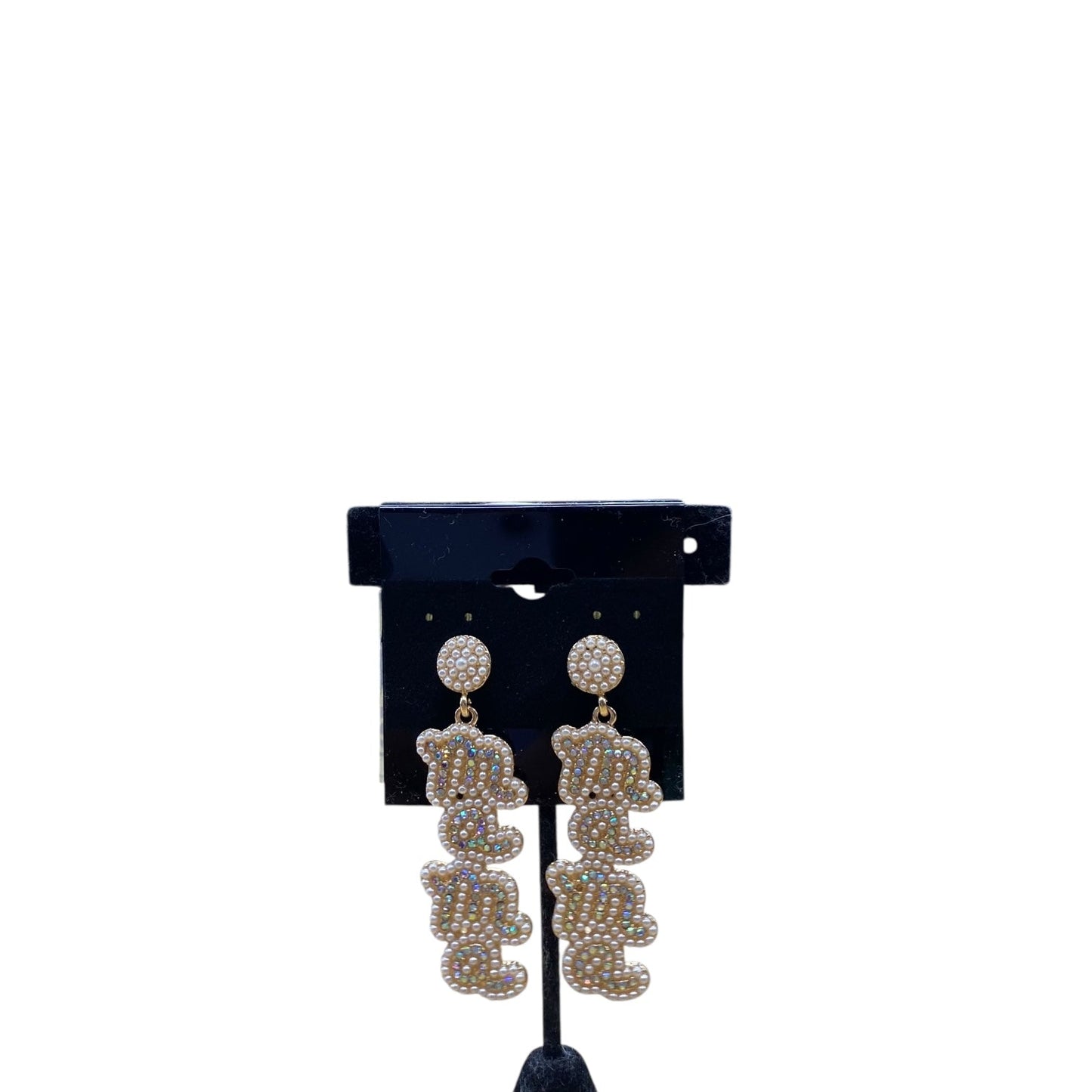 Earrings Dangle/Drop In Gold & White