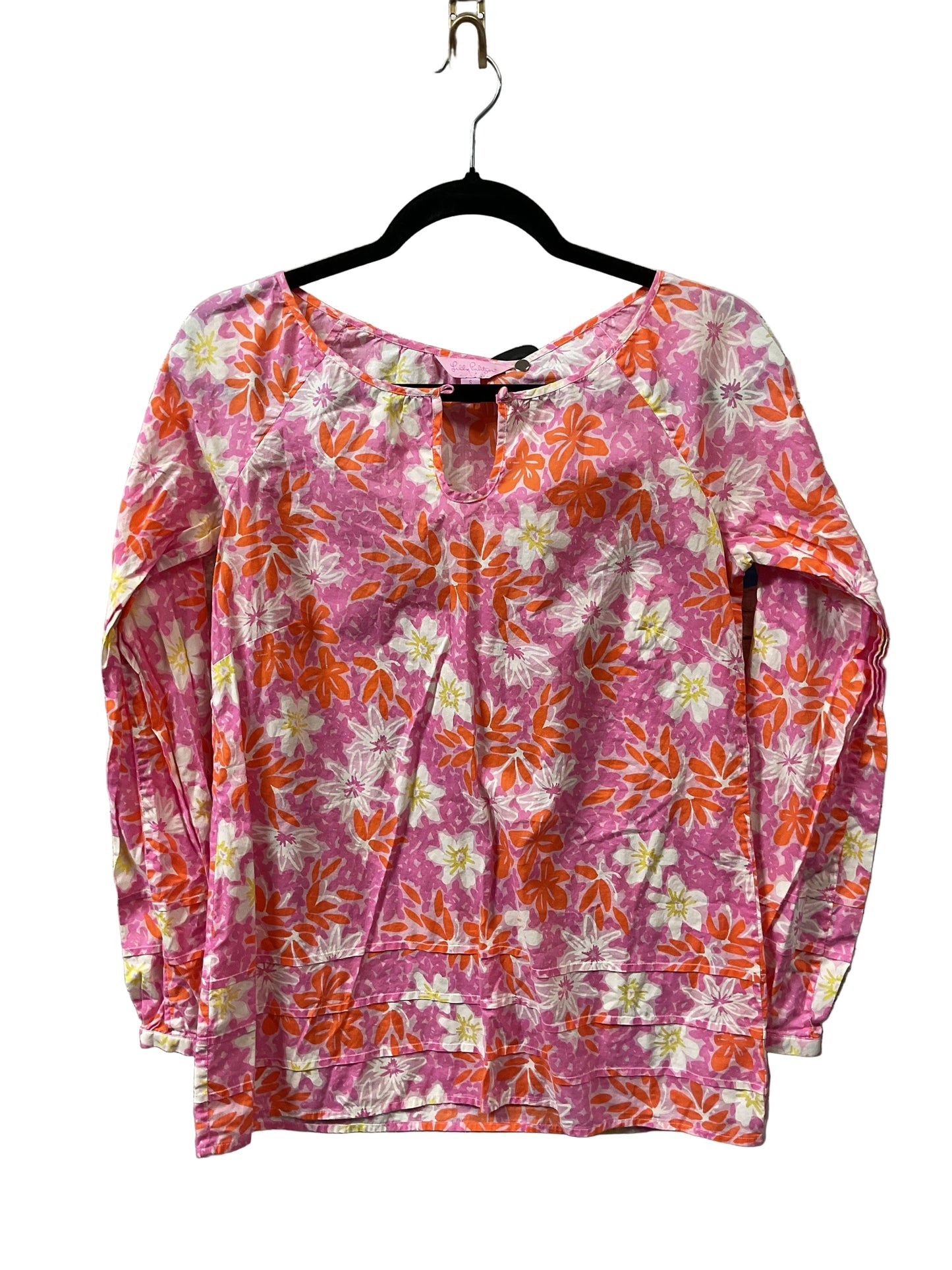 Top Ls Designer By Lilly Pulitzer In Orange & Pink, Size:S