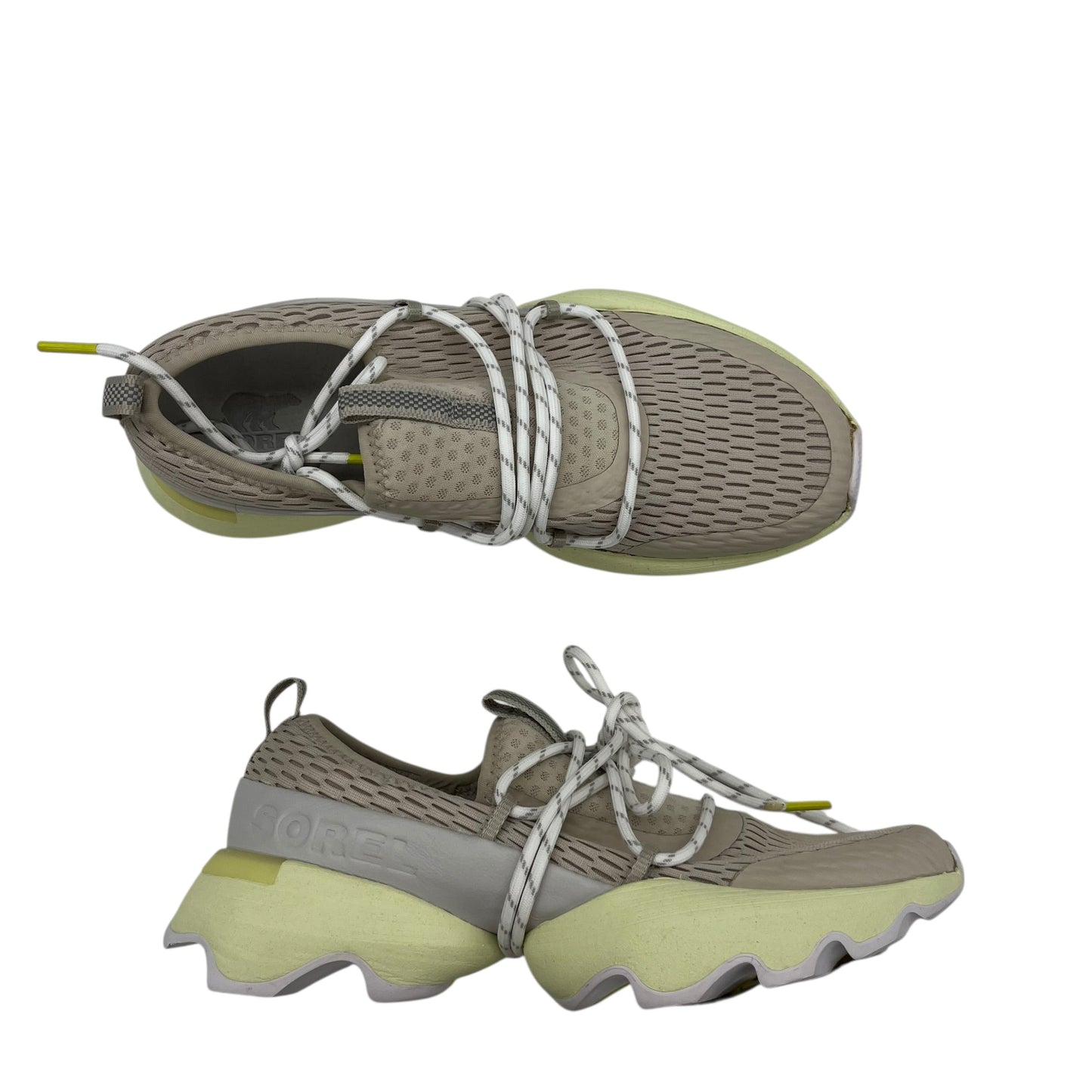 Shoes Sneakers By Sorel In Green & Tan, Size:6.5