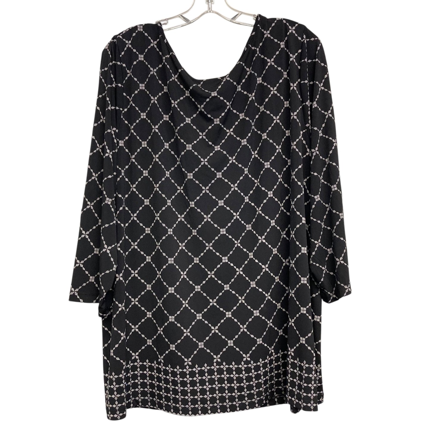 Top Ls By Liz Claiborne In Black & White, Size:4X