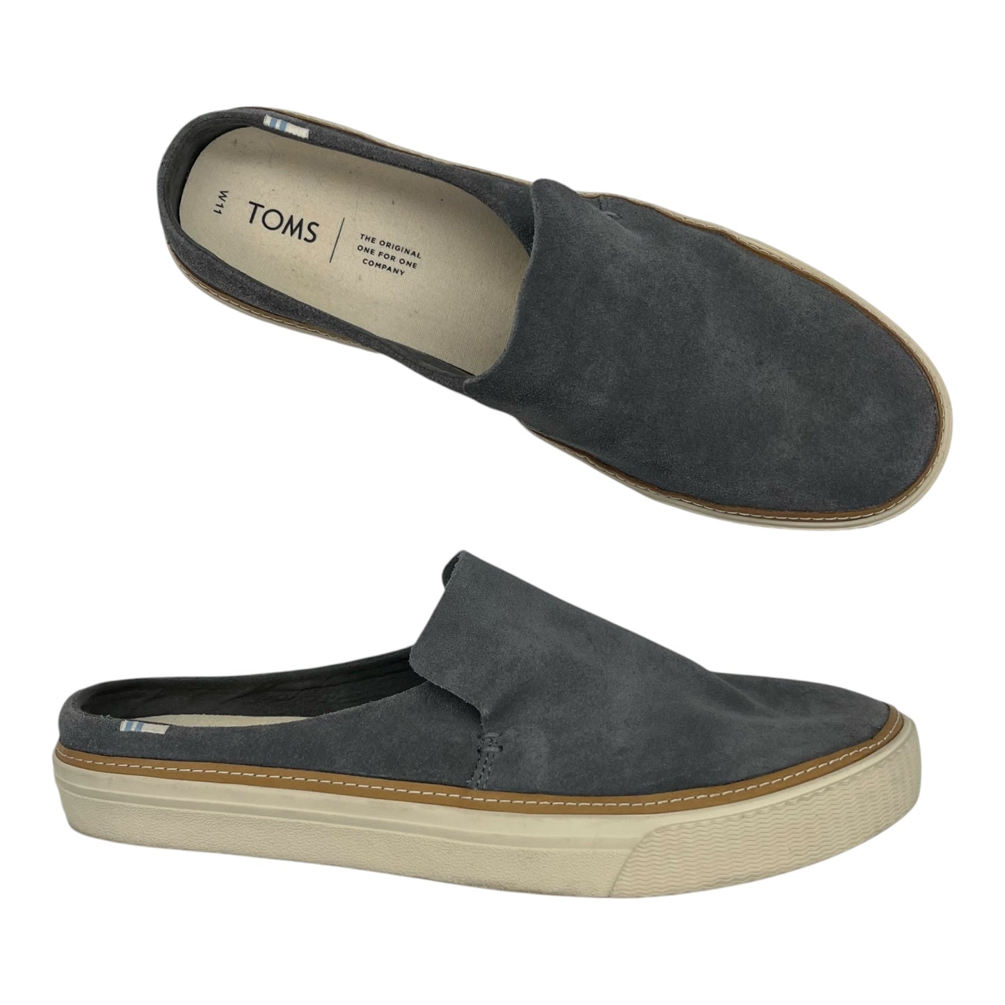 Shoes Flats By Toms In Grey, Size:11