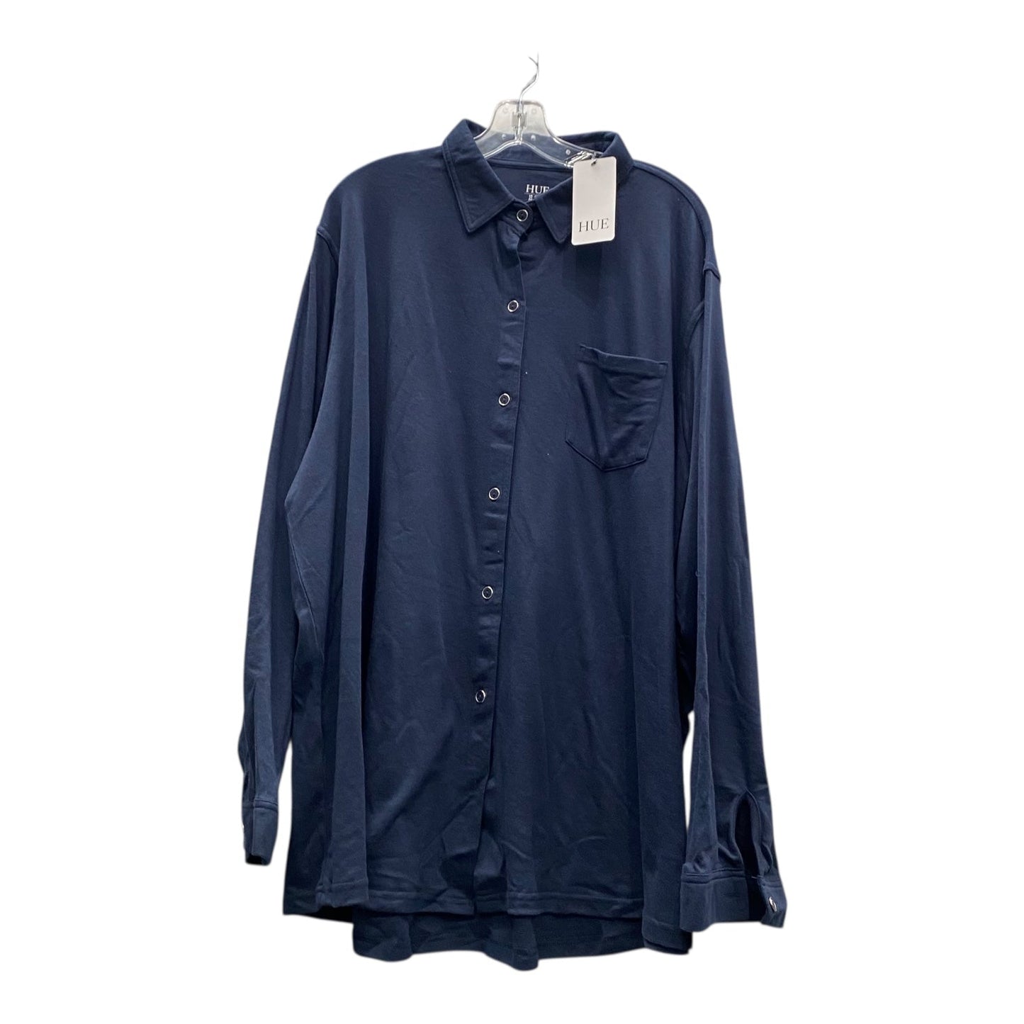 Blouse Ls By Hue In Blue, Size:3X