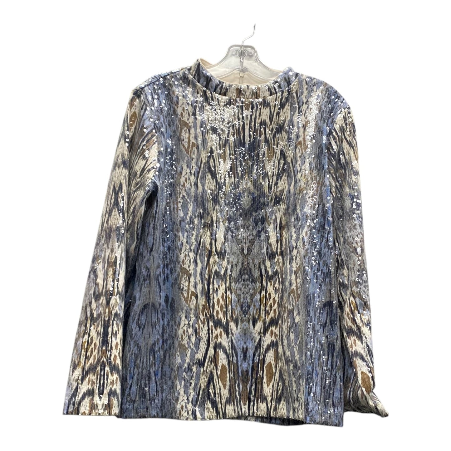 Top Ls By Chicos In Blue & Cream, Size:L