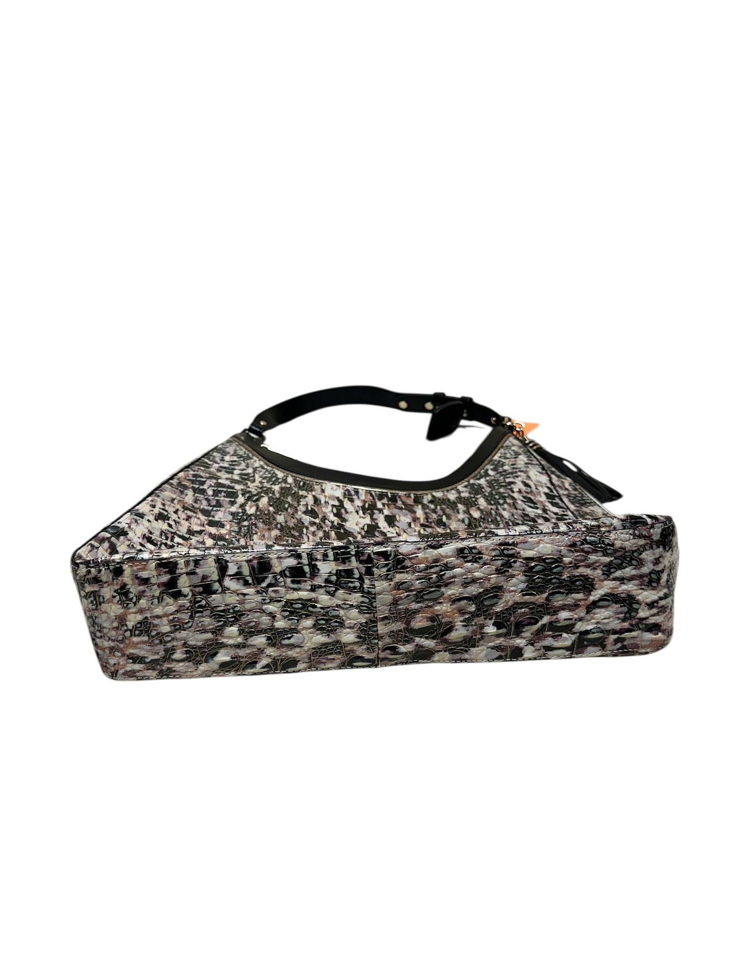 Handbag Designer By Brahmin In Black & Cream, Size:Medium