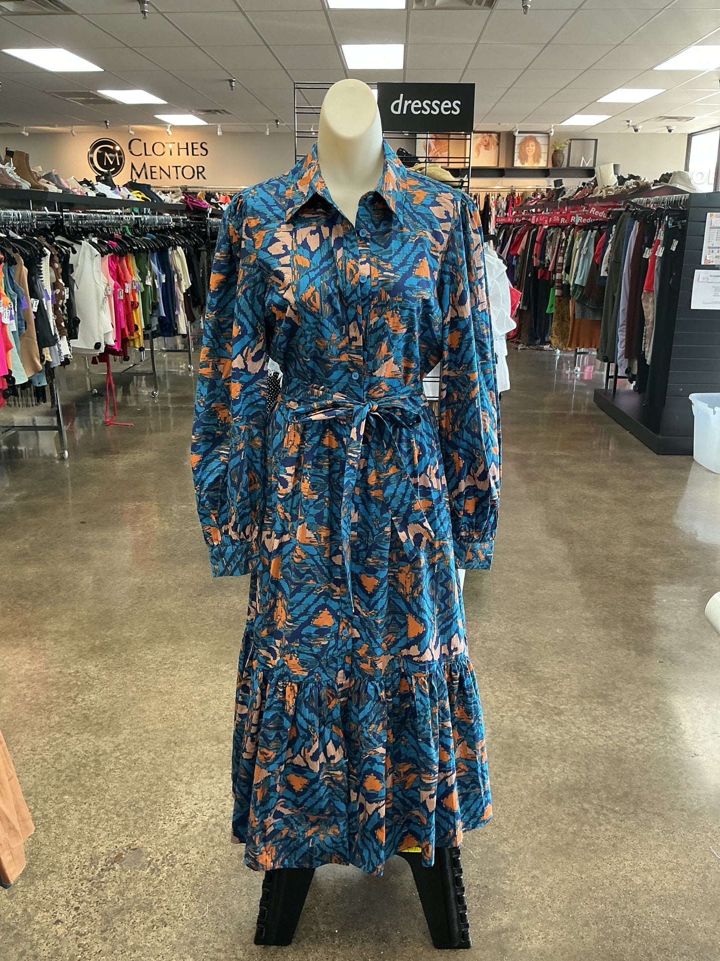 Dress Casual Maxi By Flying Tomato In Blue & Orange, Size:S
