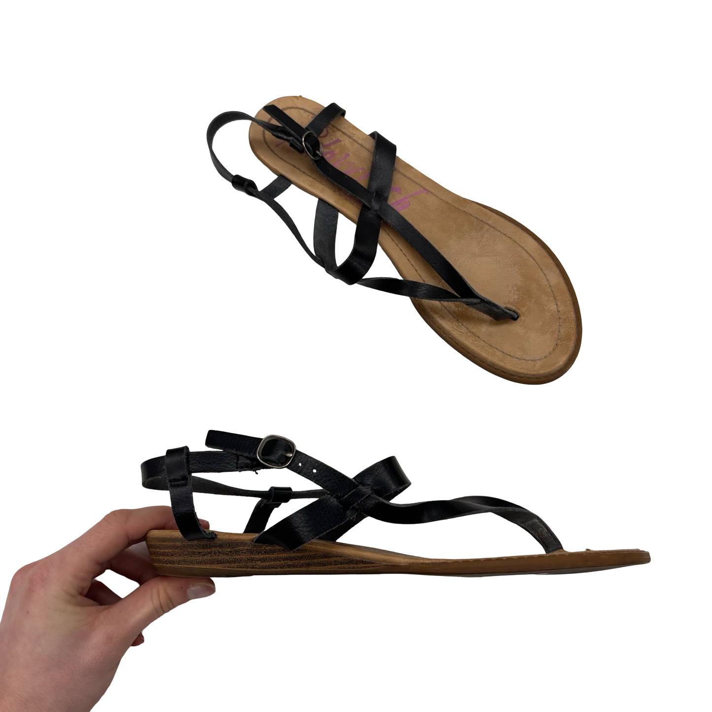 Sandals Flats By Blowfish In Tan & White, Size:10