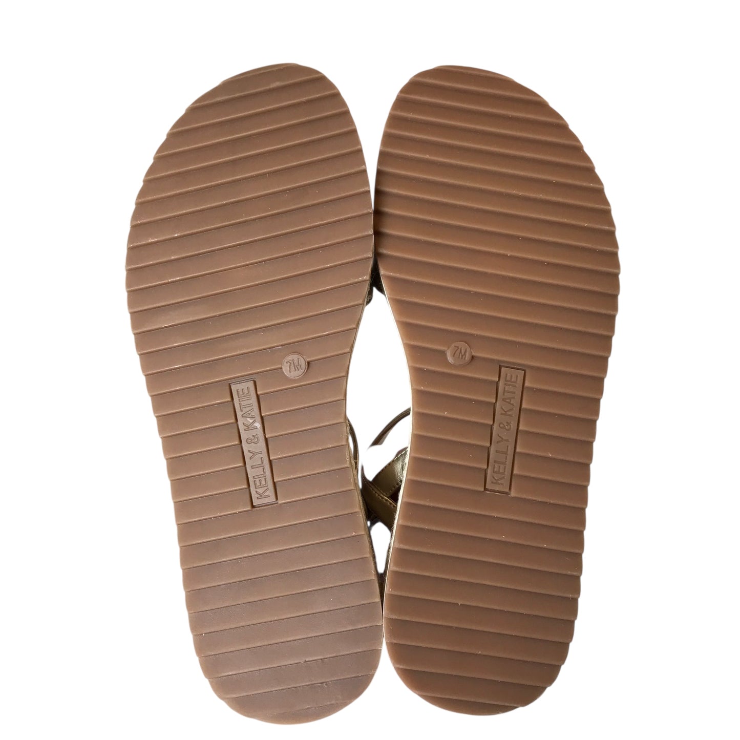 Sandals Flats By Kelly And Katie In Gold, Size:7