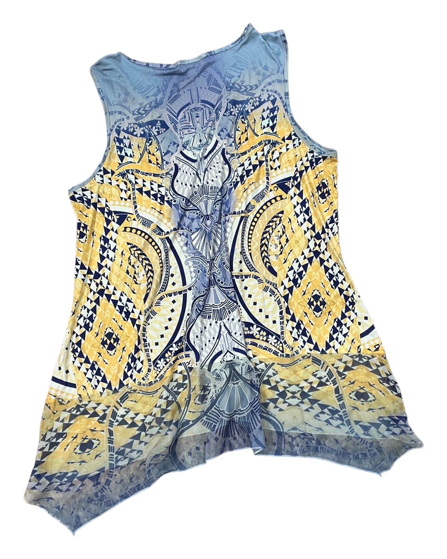Top Sleeveless By Live And Let Live In Yellow, Size:2X