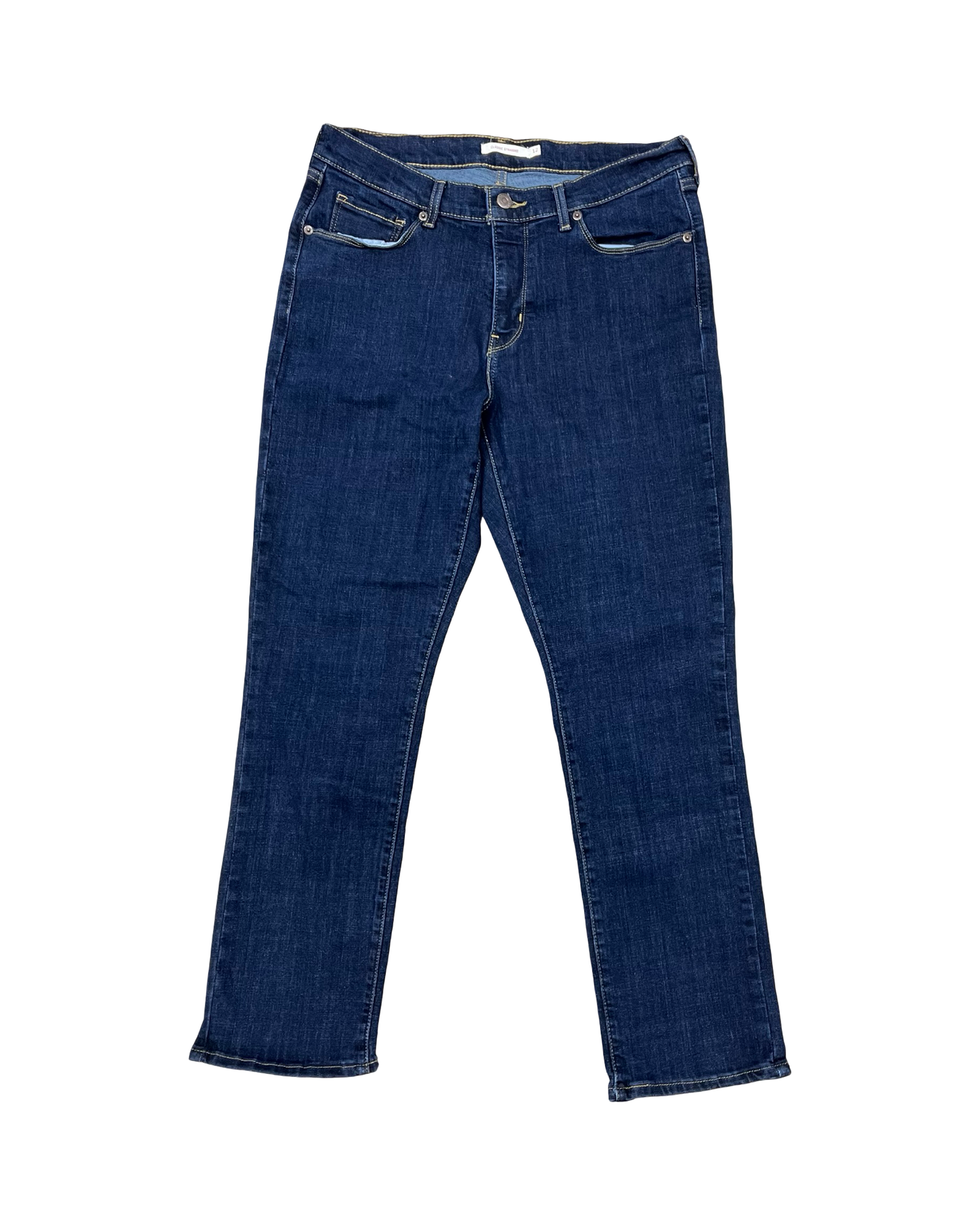 Jeans Straight By Levis In Blue Denim, Size:12