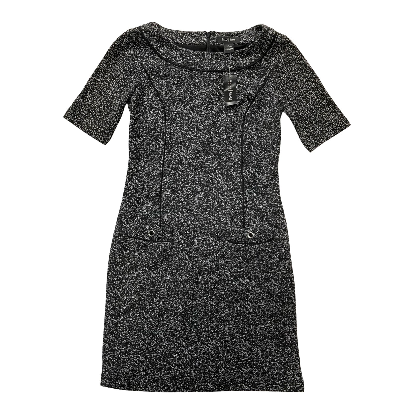 Dress Casual Midi By White House Black Market In Black & White, Size:4