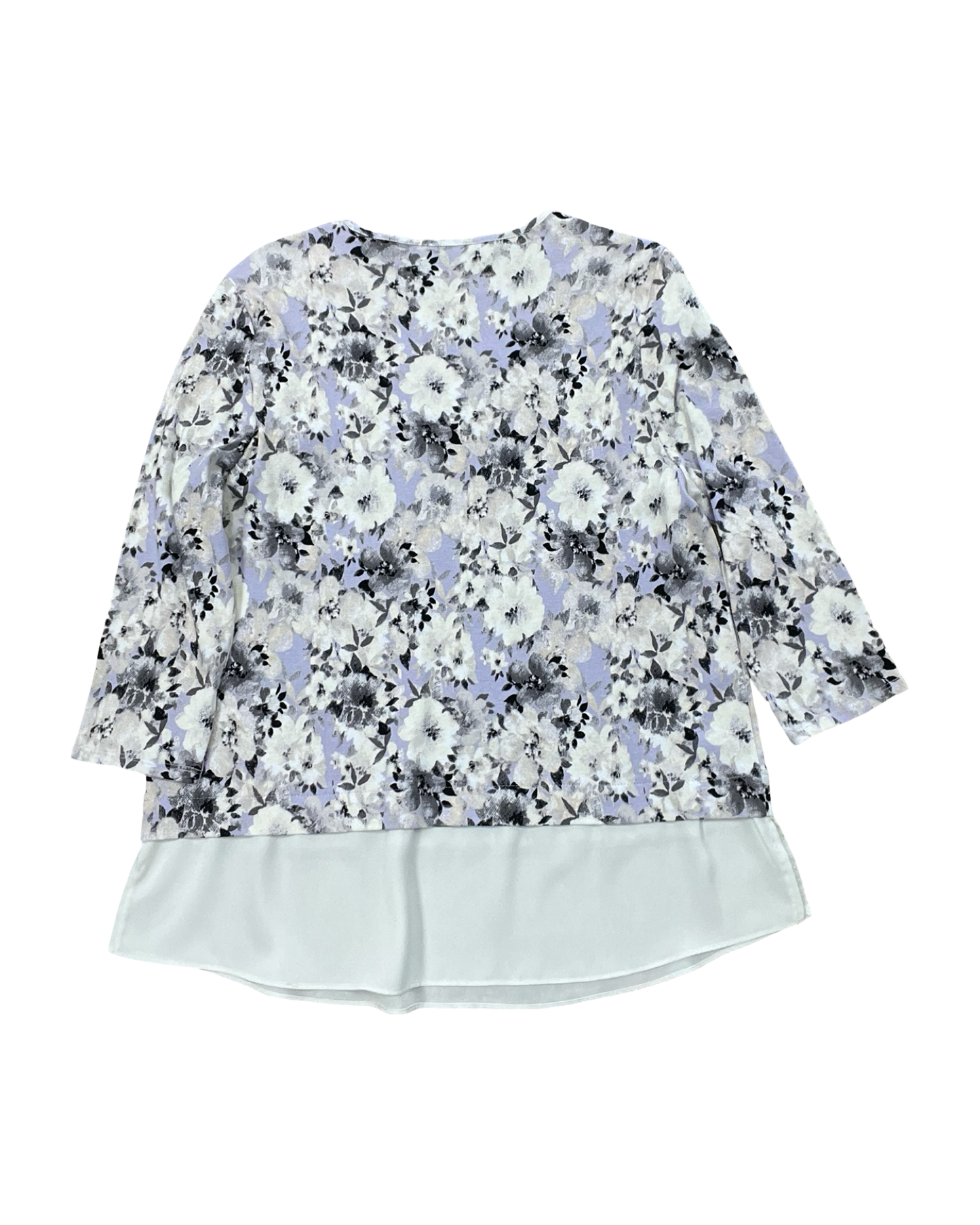 Top 3/4 Sleeve By Rafaella In Purple & White, Size:Lp