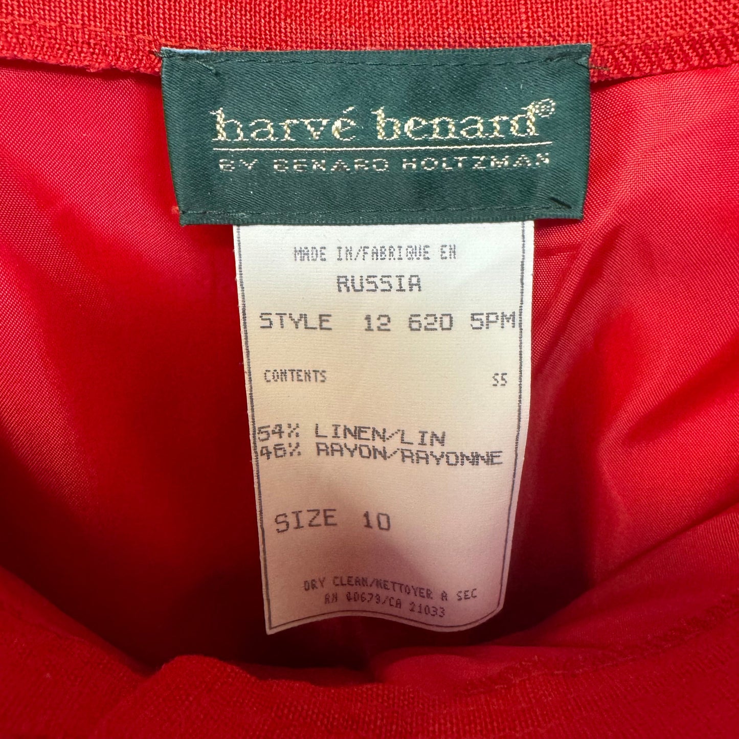 Linen/Rayon Blend Shorts By Harve Bernard In Red, Size: 10