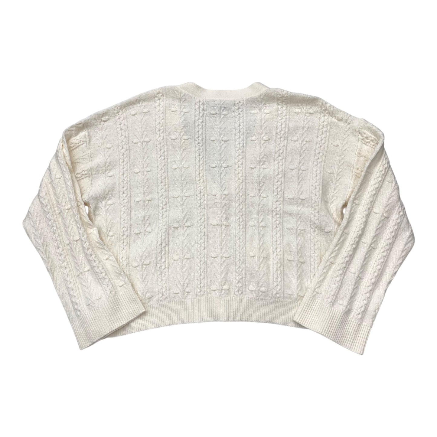 Sweater Cardigan By Loft In Cream, Size:M