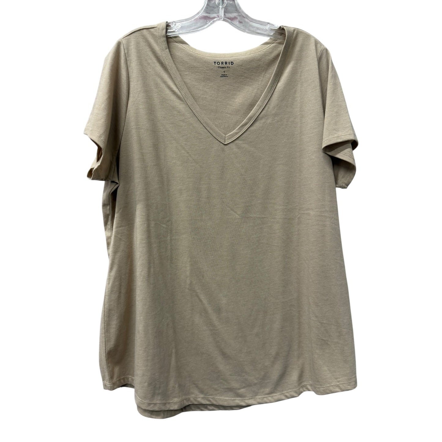 Top Ss Basic By Torrid In Cream, Size:1X