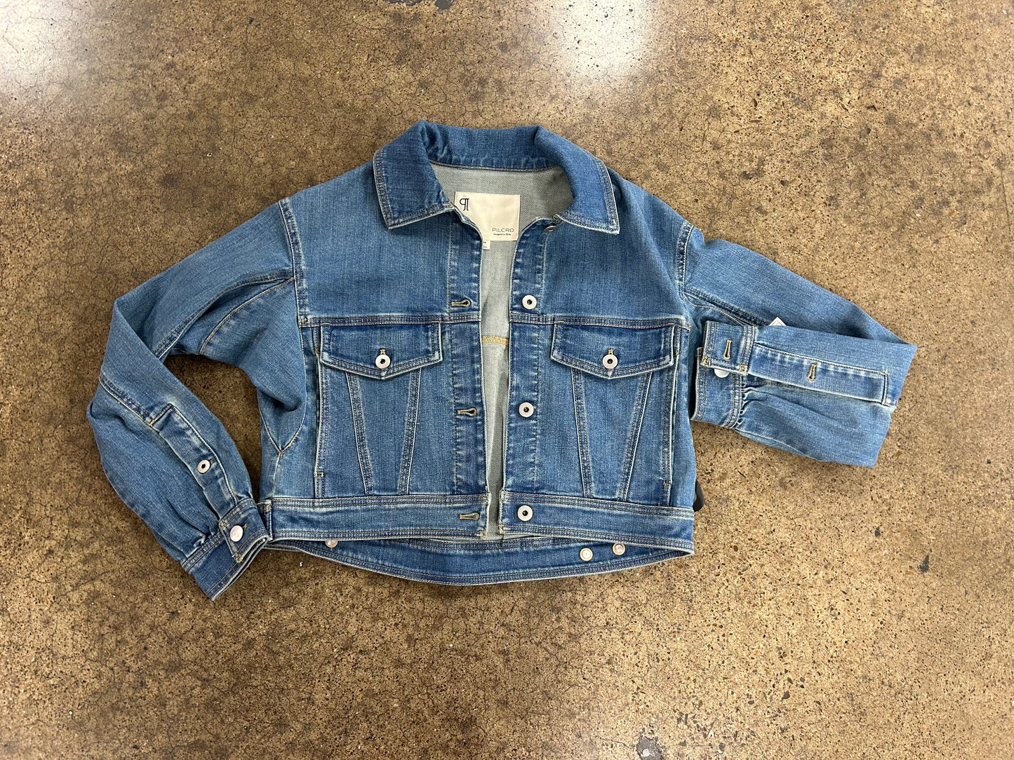 Jacket Denim By Pilcro In Blue Denim, Size:Xs