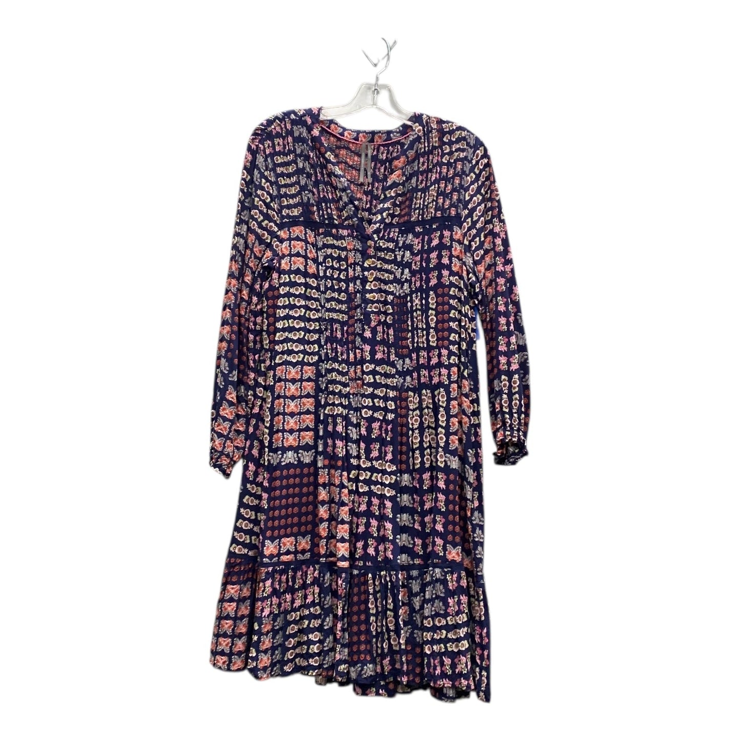 Dress Casual Short By Anthropologie In Blue & Pink, Size:M