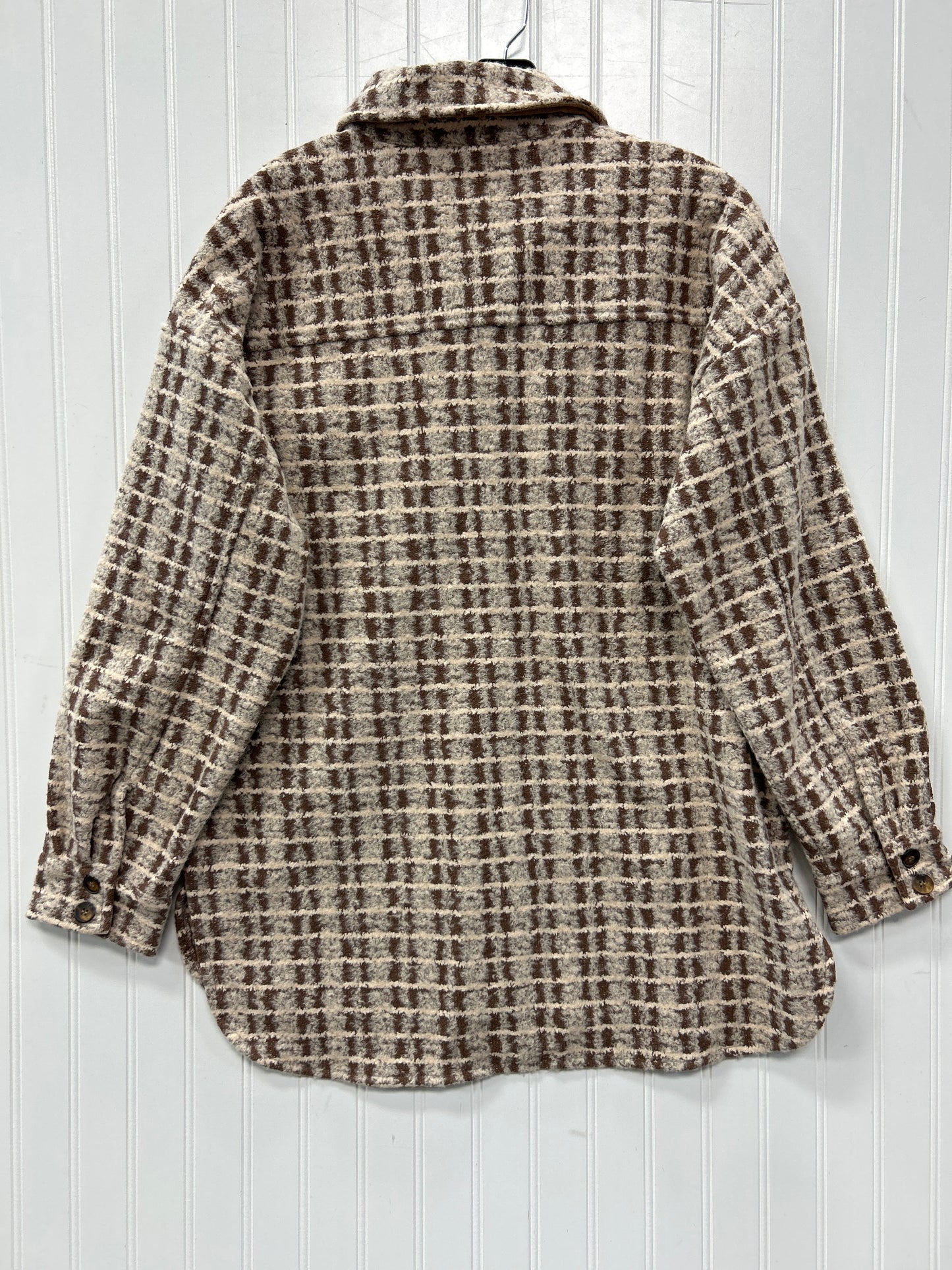 Jacket Fleece By Hem & Thread In Brown, Size:M